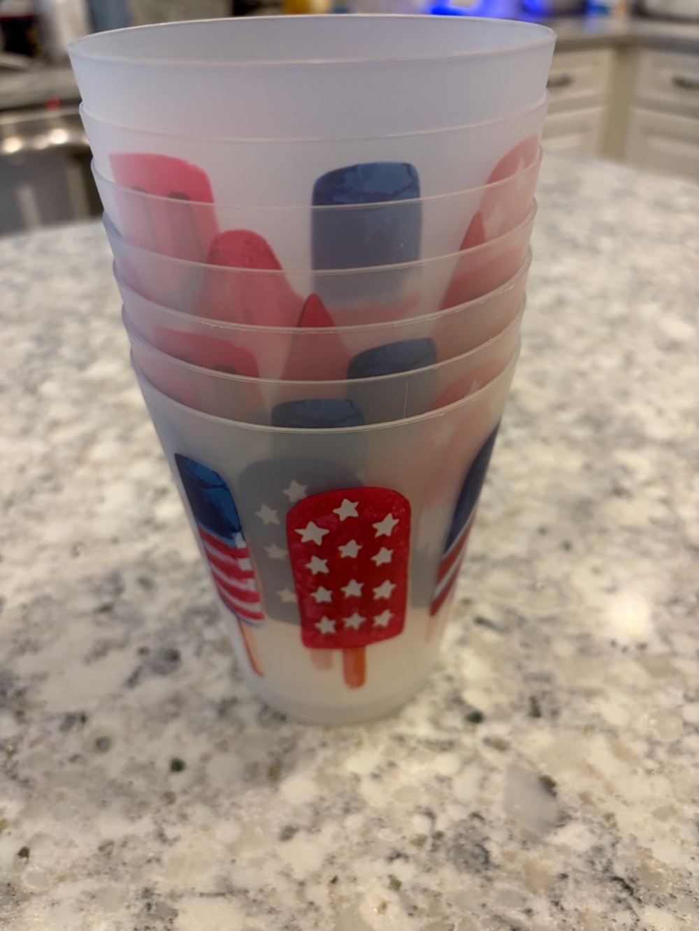 Popsicle Plastic Cups - red white and blue